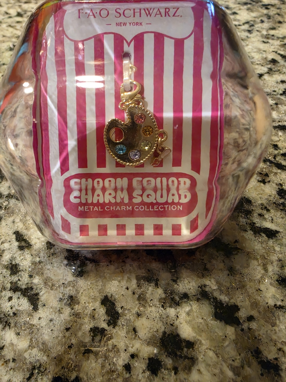 FAO Schwarz Pink Charm Squad Metal Charm - Gold Palette Charm